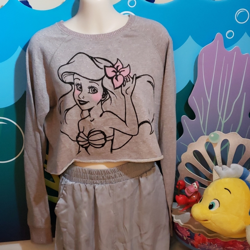 Ariel Little Mermaid crop shimmer shirt
